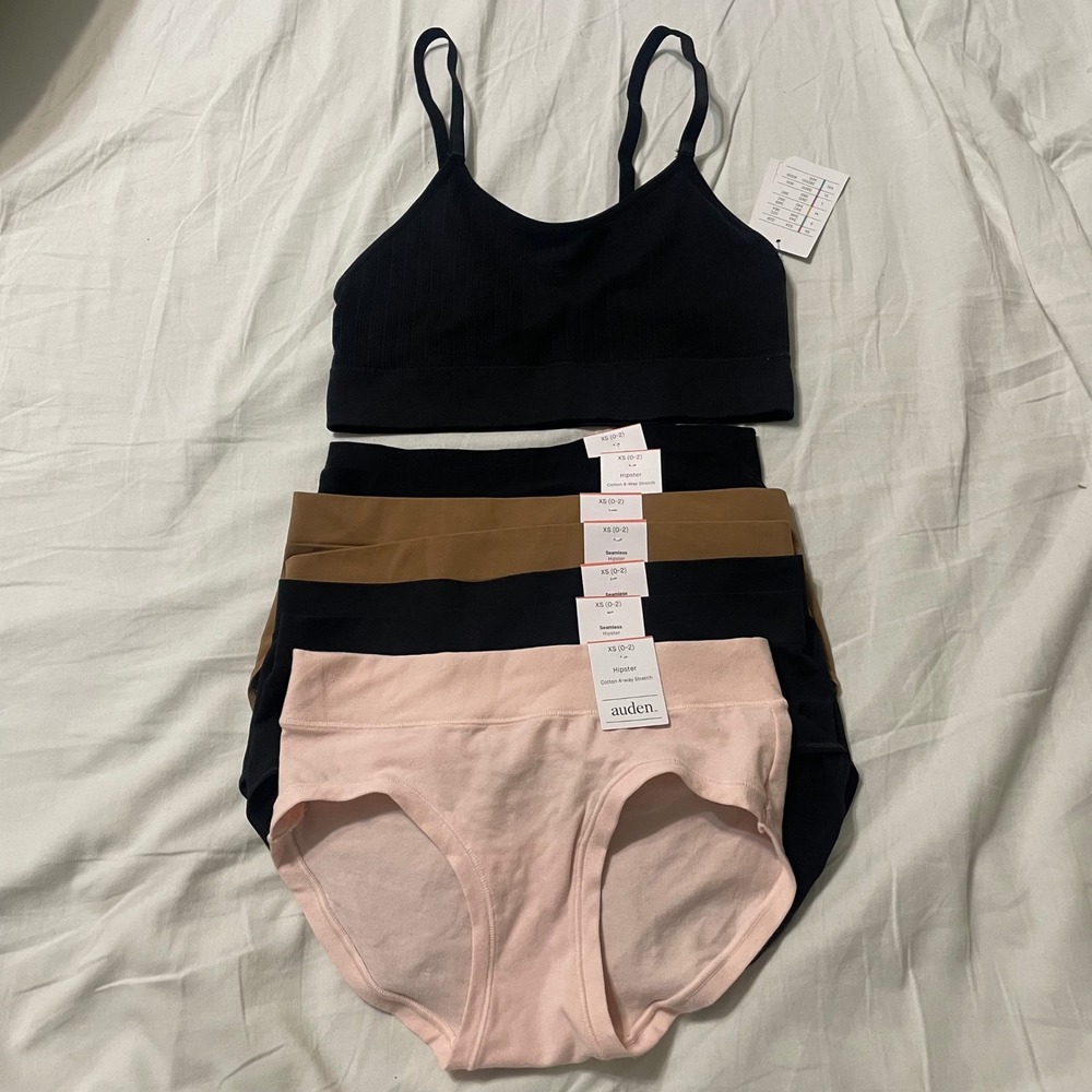 Auden Bralette and Panties Set Womens XS Multicolor Hipster Seamless 8pc Lot
